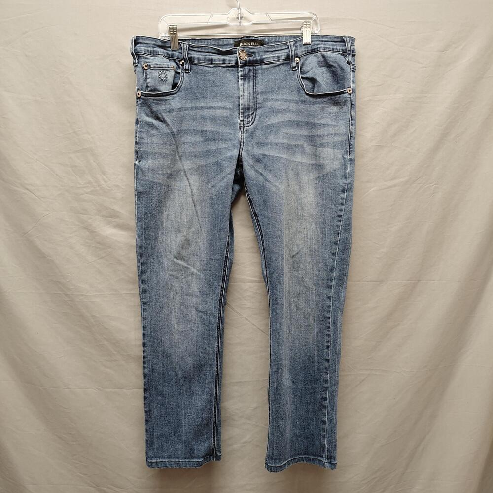 Black Bull Jeans Mens 40 Blue Light Wash Slim Fit Stretch Denim Casual